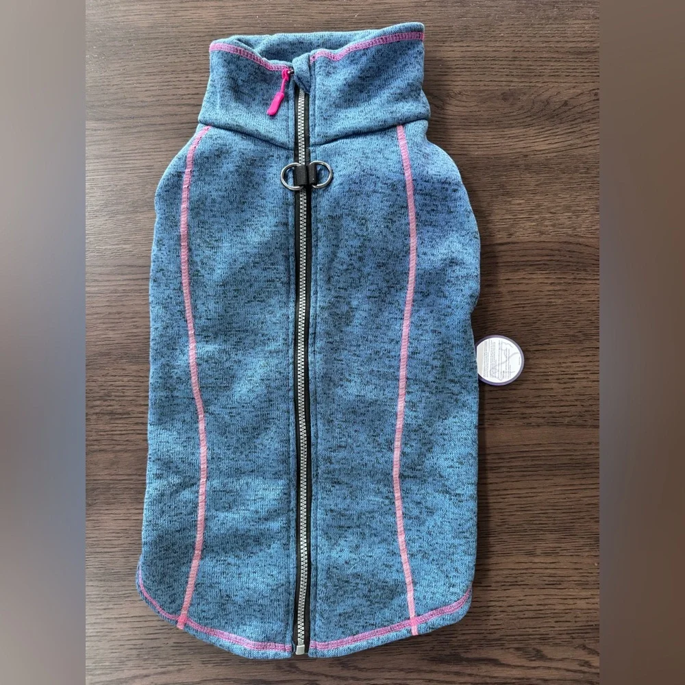 BRAND NEW 2XL Blue Dog Sweater with Reflective Pink Accents
